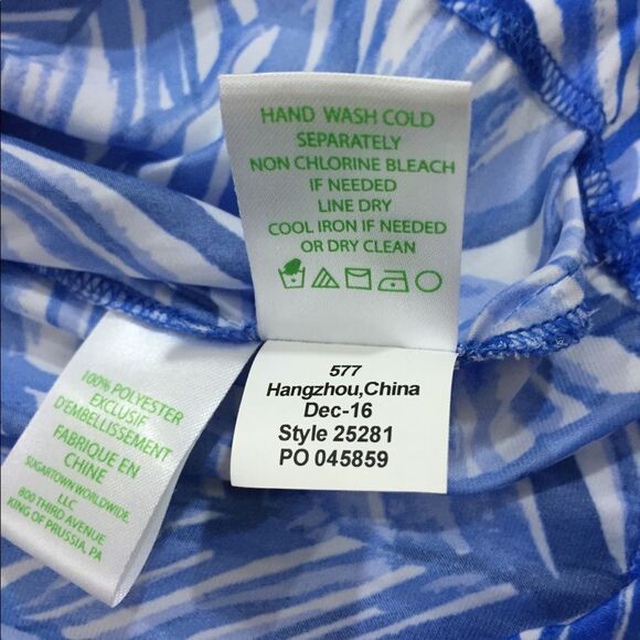 Lilly Pulitzer Colby Romper Lapis Blue Costa Verde Long Sleeve Swim Coverup XXS - Picture 6 of 8